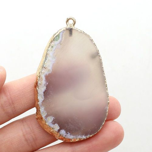 Collier En Pierre Naturelle Multicolore Pour Femmes, Bijou En Agate, Pendentif, Artisanat Fait À La Main, Accessoires Pour Femmes, Taille 37x60mm