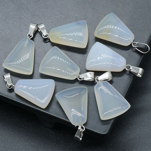 Pendentif Trapézoïdal En Pierre Naturelle, Sodalite, Pierre De Cygne Doré, Agate, Pour La Fabrication De Bijoux, Boucle D'oreille, 20x17x6m, 1 Pièce