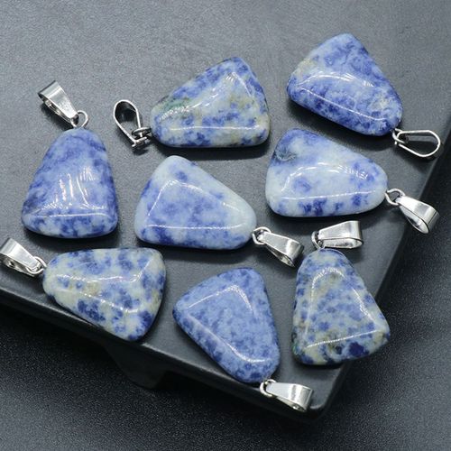 Pendentif Trapézoïdal En Pierre Naturelle, Sodalite, Pierre De Cygne Doré, Agate, Pour La Fabrication De Bijoux, Boucle D'oreille, 20x17x6m, 1 Pièce