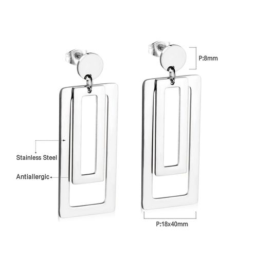Luxusteel-Boucles D'oreilles Pendantes À Pampilles Longues Pour Femmes Et Filles, Boucles D'oreilles Géométriques Simples, Acier Inoxydable, Coquillage Noir, Bijoux Uniques, Tendance