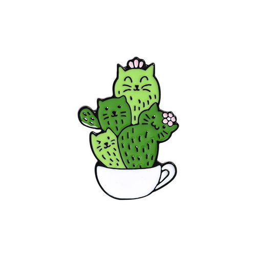 Broche En Émail Cantique Mignonne, Plante Verte En Pot, Dessin Animé, Pomme, Élan, Plante, Économie D'eau, Badge En Métal, Accessoires De Bijoux, Épinglettes