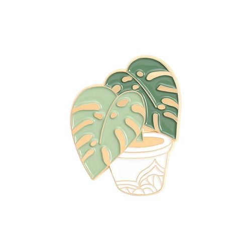 Broche En Émail Cantique Mignonne, Plante Verte En Pot, Dessin Animé, Pomme, Élan, Plante, Économie D'eau, Badge En Métal, Accessoires De Bijoux, Épinglettes