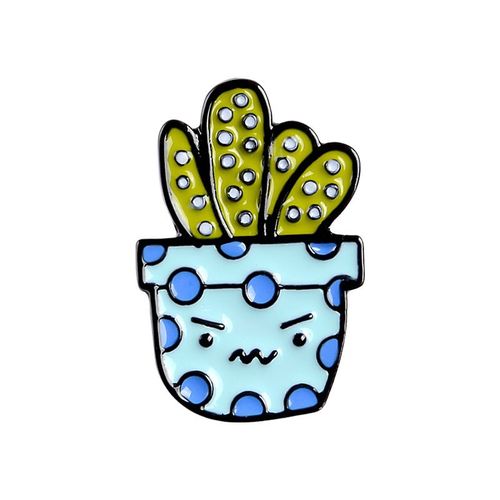 Broche En Émail Cantique Mignonne, Plante Verte En Pot, Dessin Animé, Pomme, Élan, Plante, Économie D'eau, Badge En Métal, Accessoires De Bijoux, Épinglettes