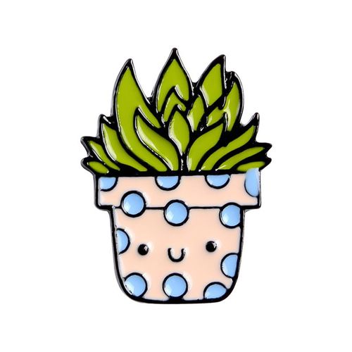 Broche En Émail Cantique Mignonne, Plante Verte En Pot, Dessin Animé, Pomme, Élan, Plante, Économie D'eau, Badge En Métal, Accessoires De Bijoux, Épinglettes