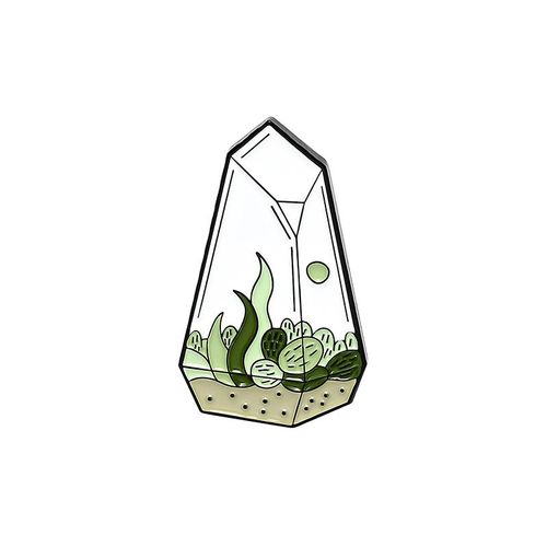 Broche En Émail Cantique Mignonne, Plante Verte En Pot, Dessin Animé, Pomme, Élan, Plante, Économie D'eau, Badge En Métal, Accessoires De Bijoux, Épinglettes
