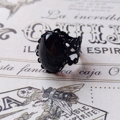 Bague Gothique Démon Rouge Sang Pour Homme Et Femme, Bijoux De Sorcière Vampire À La Mode, Accessoires Cadeaux, Bague Ouverture Personnalisée, Bagues Noires Maléfiques