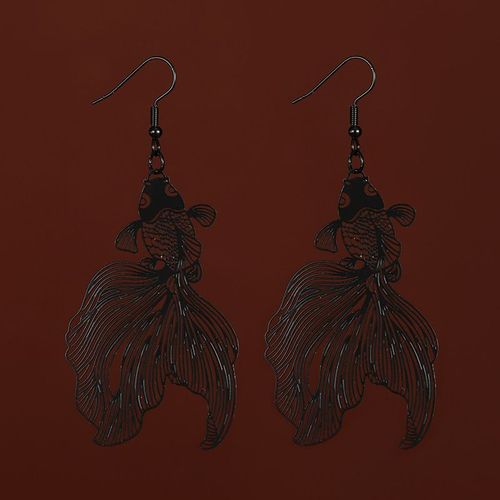 Boucles D'oreilles Gothiques Pour Femmes Et Filles, Boucles D'oreilles Creuses En Forme De Lune, En Forme D'os De Poisson Rouge, Pendentif Fait À La Main, 2022