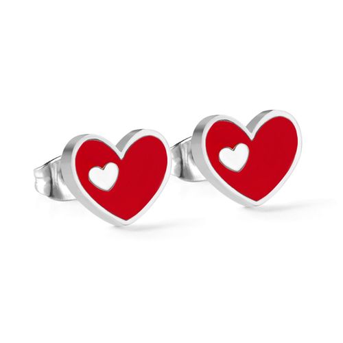Luxusteel-Boucles D'oreilles À Clous En Coquillage De C¿Ur Pour Dames, Enfant, Fille, Acier Inoxydable, Rouge, Bleu, Rouge Rose, Blanc, Noir, Boucle D'oreille Pour Document, Bijoux