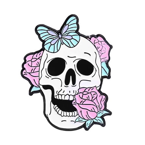 Broche En Émail Coeur Rose, Insigne Démon, Tête De Mort, Pierre Tombale Drôle, Épinglettes Punk, Cadeau De Bijoux, Salle Plus Lente, Goth, Sorcière, Mauvais ¿Il, Pizza