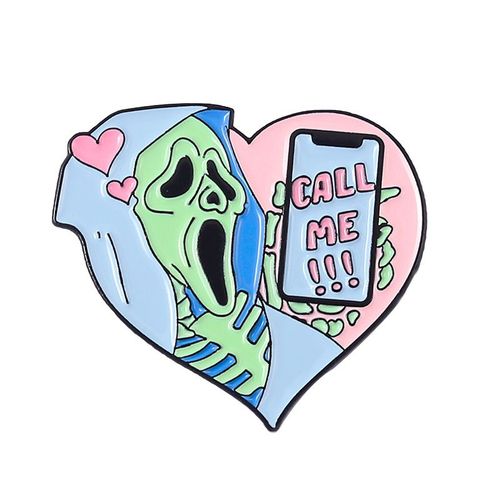 Broche En Émail Coeur Rose, Insigne Démon, Tête De Mort, Pierre Tombale Drôle, Épinglettes Punk, Cadeau De Bijoux, Salle Plus Lente, Goth, Sorcière, Mauvais ¿Il, Pizza