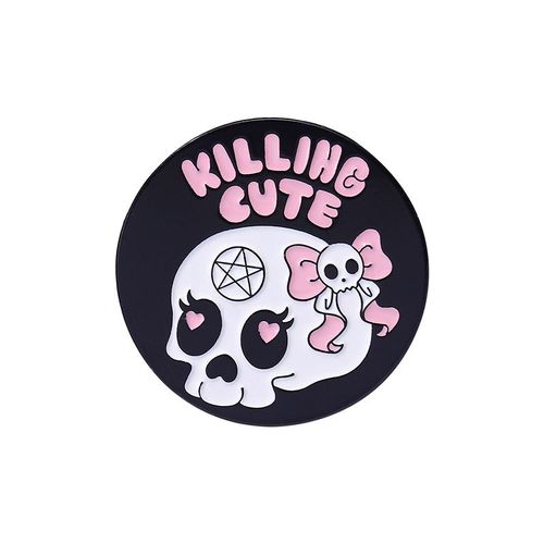 Broche En Émail Coeur Rose, Insigne Démon, Tête De Mort, Pierre Tombale Drôle, Épinglettes Punk, Cadeau De Bijoux, Salle Plus Lente, Goth, Sorcière, Mauvais ¿Il, Pizza