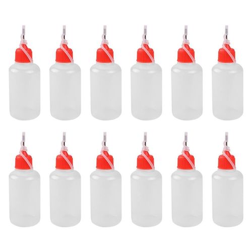 12 Pcs Pointe D¿Aiguille Bouteille De Colle 30 Ml Bouteilles Compte-Gouttes En Plastique Pour Les Petits Projets De Collage, Papier Quilling Bricolage Artisanat
