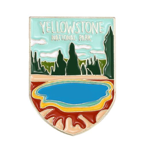Broche En Émail Pour Paysage Touristique, Carte De L'île, Billet De Rivière De Montagne, Piscine De Lune, Botte De Voiture Sauvage, Badge En Métal, Bijoux Punk, Broches À Revers