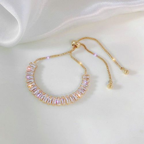 Bracelet En Acier Inoxydable Brillant Avec Strass Pour Femmes Et Filles, Bijoux De Luxe Ajustables En Zircon, Cadeau De Créateur, Nouveauté 2022
