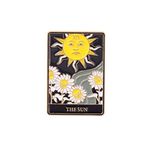 Broche De Tarot Gothique En Émail, Soleil, Croix, Lune, Épée, Corbeau, Modules De Chat Noir, Insigne En Métal, Épinglettes Punk, Accessoires De Bijoux