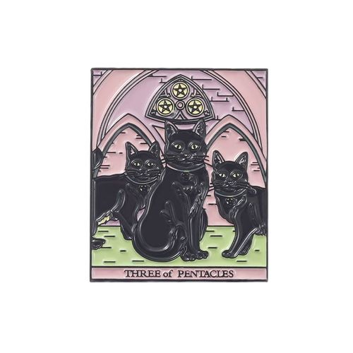 Broche De Tarot Gothique En Émail, Soleil, Croix, Lune, Épée, Corbeau, Modules De Chat Noir, Insigne En Métal, Épinglettes Punk, Accessoires De Bijoux