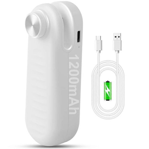 Mini Scelleuse De Sacs 2 En 1,Scelleuse De Sacs Thermosoudeuse Avec Cutter,Scelleuse De Sacs À Puces Rechargeables,Refermoir De Sacs Portable Blanc