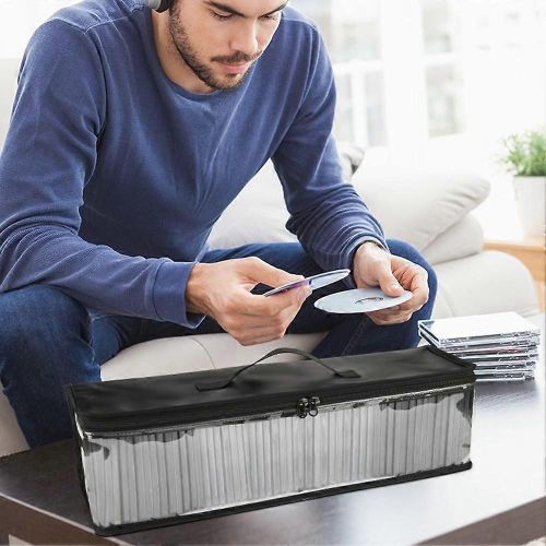 Sac De Rangement Cd Sac De Rangement Anti-Poussière En Tpu Transparent Maison Dvd Disque Portable Boîtes De Rangement De Disque De Jeu D¿Album