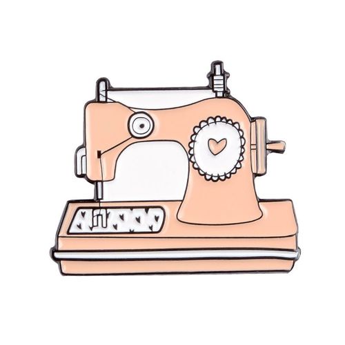 Broche En Émail D'imprimante De Dessin Animé, Insigne En Métal Mignon, Épinglettes Punk, Amour De L'appareil Photo Arc-En-Ciel, Machine À Coudre, Valise, Toilette, Cadeau De Bijoux