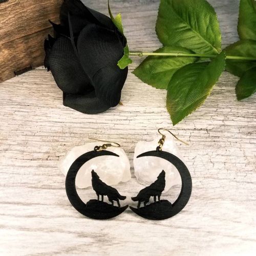 Boucles D'oreilles Gothiques Black Crow Moon Charm, Boucles D'oreilles Loup Et Lune, Bijoux Cadeaux, Accessoires Witcher, Mode, Nouvelles Tendances, 2022