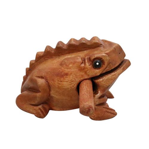 Sculpté Croaking Bois Percussion Musical Son Bois Grenouille Ton Bloc Jouets Environ 10x6x6cm