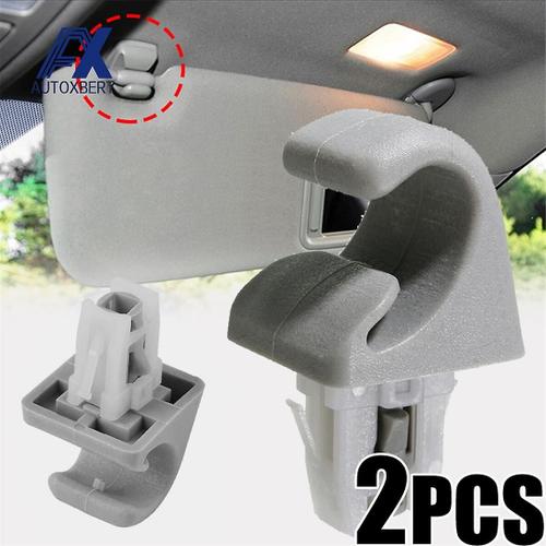 2x Gris Pare-Soleil Crochet Porte-Crochet Clip Support Cintre Pour Toyota Camry Corolla Highlander Rav4 Prius Accessoires De Remplacement De Voiture