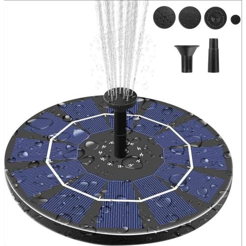 Fontaine de jardin solaire pour 2.5 W avec batterie de secours de 1000 mAh, pompe de fontaine d'eau à énergie solaire pour bain d'oiseaux, bassin de jardin, piscine extérieure