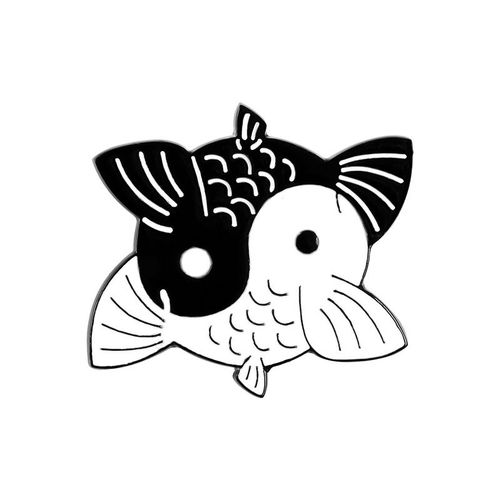Broche À Revers Drôle Tai Chi En Émail, Collection D'épingles, Chauve-Souris, Poisson Rouge, Renard, Chat, Lapin, Loup, Badge Animal Créatif, Bijoux Punk Pour Couple