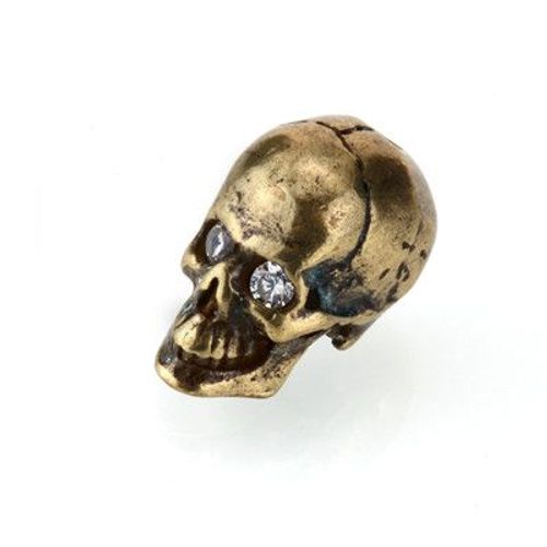 Perles De Crâne En Acier Antique Pour Bricolage, Perles D'espacement De Charme, Qualité Micro Pavée, Cristal De Zircone Cubique Contre-Indiqué, Accessoires De Direction, Trou De 2mm