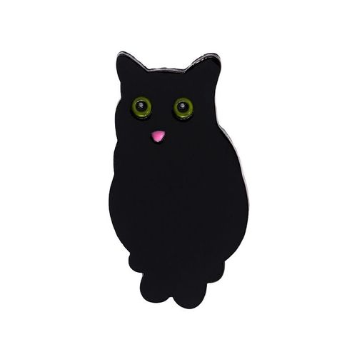 Broche En Émail De Chat Noir Mignon, Plante Quantique, Fleur En Pot, Pierres D'ange, Insigne En Métal De Dessin Animé De Chat, Épinglettes Punk, Accessoires De Bijoux