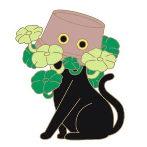 Broche En Émail De Chat Noir Mignon, Plante Quantique, Fleur En Pot, Pierres D'ange, Insigne En Métal De Dessin Animé De Chat, Épinglettes Punk, Accessoires De Bijoux