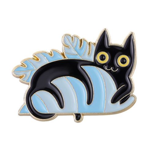 Broche En Émail De Chat Noir Mignon, Plante Quantique, Fleur En Pot, Pierres D'ange, Insigne En Métal De Dessin Animé De Chat, Épinglettes Punk, Accessoires De Bijoux