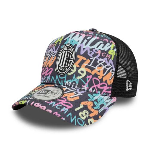 Casquette 9forty E-Frame Trucker Graffiti Aop Ac Milan Noir/Multicolore Taille Unique Adulte