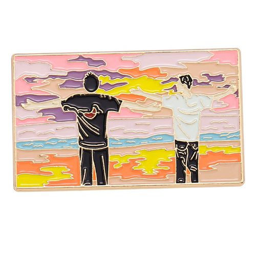 Broche En Émail De Peinture D'art Abstrait, Chat Noir, Chien De La Jungle Étoilée, Champ De Riz, Insigne En Métal Rose, Épinglettes Punk, Accessoires De Bijoux