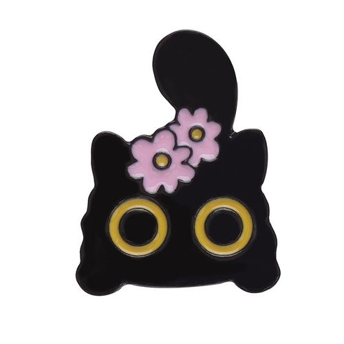 Broche En Émail De Chat Noir Mignon, Plante Quantique, Fleur En Pot, Pierres D'ange, Insigne En Métal De Dessin Animé De Chat, Épinglettes Punk, Accessoires De Bijoux