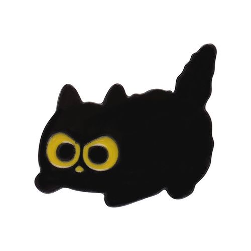 Broche En Émail De Chat Noir Mignon, Plante Quantique, Fleur En Pot, Pierres D'ange, Insigne En Métal De Dessin Animé De Chat, Épinglettes Punk, Accessoires De Bijoux