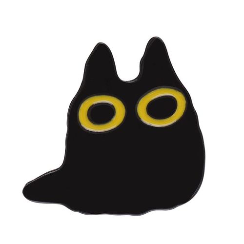 Broche En Émail De Chat Noir Mignon, Plante Quantique, Fleur En Pot, Pierres D'ange, Insigne En Métal De Dessin Animé De Chat, Épinglettes Punk, Accessoires De Bijoux