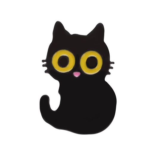 Broche En Émail De Chat Noir Mignon, Plante Quantique, Fleur En Pot, Pierres D'ange, Insigne En Métal De Dessin Animé De Chat, Épinglettes Punk, Accessoires De Bijoux