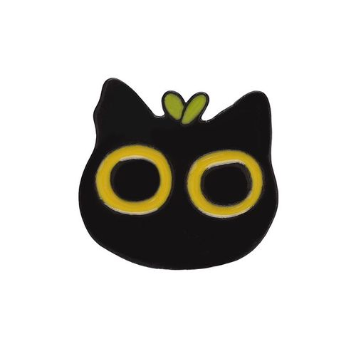 Broche En Émail De Chat Noir Mignon, Plante Quantique, Fleur En Pot, Pierres D'ange, Insigne En Métal De Dessin Animé De Chat, Épinglettes Punk, Accessoires De Bijoux