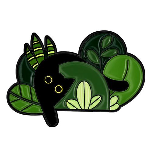 Broche En Émail De Chat Noir Mignon, Plante Quantique, Fleur En Pot, Pierres D'ange, Insigne En Métal De Dessin Animé De Chat, Épinglettes Punk, Accessoires De Bijoux