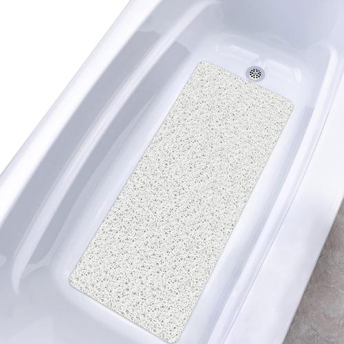 Tapis De Bain Antid¿¿rapant - 40 X 100 Cm - Doux Et Confortable - Avec Trous De Drainage - Tapis De Douche En Pvc - Pour Baignoire - S¿¿chage Rapide - Beige