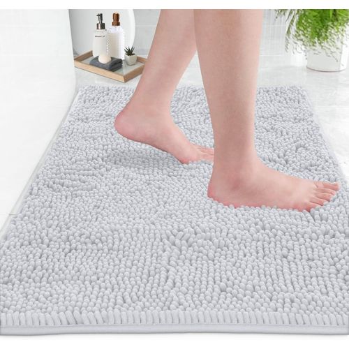 Tapis De Bain-Tapis De Salle De Bain Douche En Peluche Extra-Doux, Mat¿¿Riau En Microfibre Chenille 1 ``, Tapis De Bain Shaggy Super Absorbant |Jaune|20 X 30