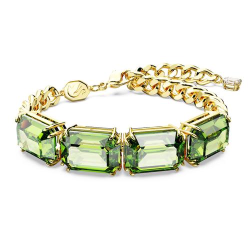 Bracelet Millenia, Taille Octogonale, Vert, Placage De Ton Or