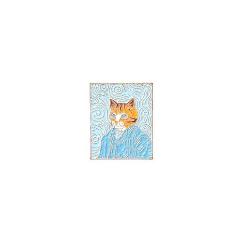 Broche En Émail De Peinture D'art Abstrait, Chat Noir, Chien De La Jungle Étoilée, Champ De Riz, Insigne En Métal Rose, Épinglettes Punk, Accessoires De Bijoux