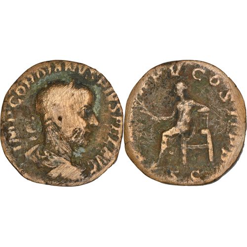 Rome - Sesterce - Gordien Iii - 242 - Apollon Assis Appuyé Sur Sa Lyre - Ric.303a - 24-386