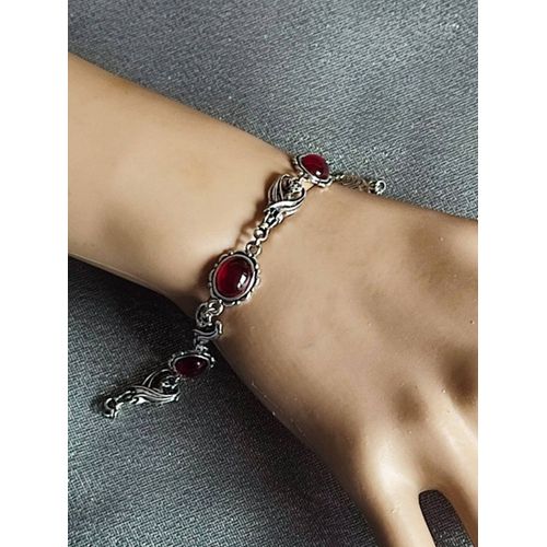 Bracelet Gothique En Clip Rouge Sang Pour Homme Et Femme, Accessoire Vintage, À La Mode, Style Vampire, Chauve-Souris, Camée, Bijoux De Sorcière, Cadeau