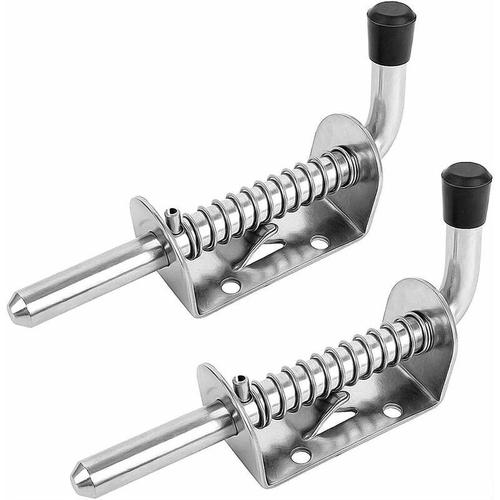 Loquet à Ressort en Fer Galvanisé Serrure de Porte Abri de Jardin Boulon à Ressort Robust Targette à Ressort Verrou Porte de Garage pour Porte de Fourgon, Grange, Remorque, Sous-sol(3 PCS)