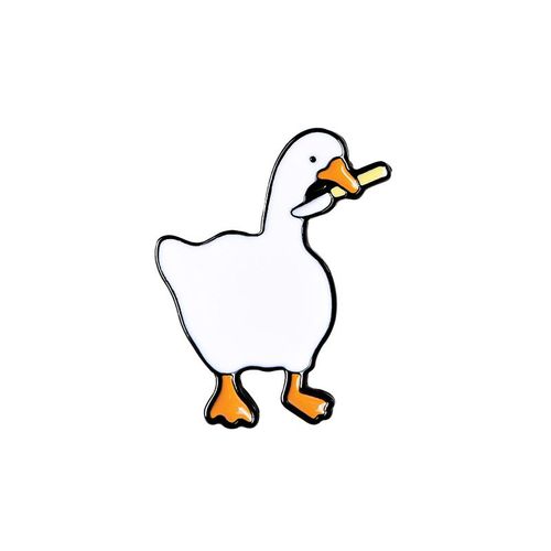 Broche Mignonne En Émail De Canard De Poignard, Insigne En Métal Drôle D'oie À Long Bec, Épinglette Personnalisée De Sac De Vêtements, Cadeau De Bijoux D'enfants, Mode