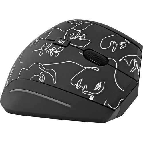 T¡®Nb Souris Mariko - Souris Ergonomique Verticale Sans Fil 2.4 Ghz Design Exclusiv, R??Cepteur Usb-A, Confortable Toucher Doux, Pile Longue Dur??E Avec Mode Veille Automatique - Motif Line Art