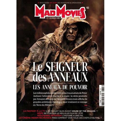 Mad Movies N° 363 _ Septembre 2022 _ Le Seigneur Des Anneaux, Les Anneaux Du Pouvoir : Peter Jackson / La Fantasy À La Tv / Nope / Wolfgang Petersen / Le Cinéma Indien En France